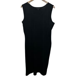 Ming Wang Dress Sleeveless Sheath Black Filament Acrylic Knit Evening Holiday XL